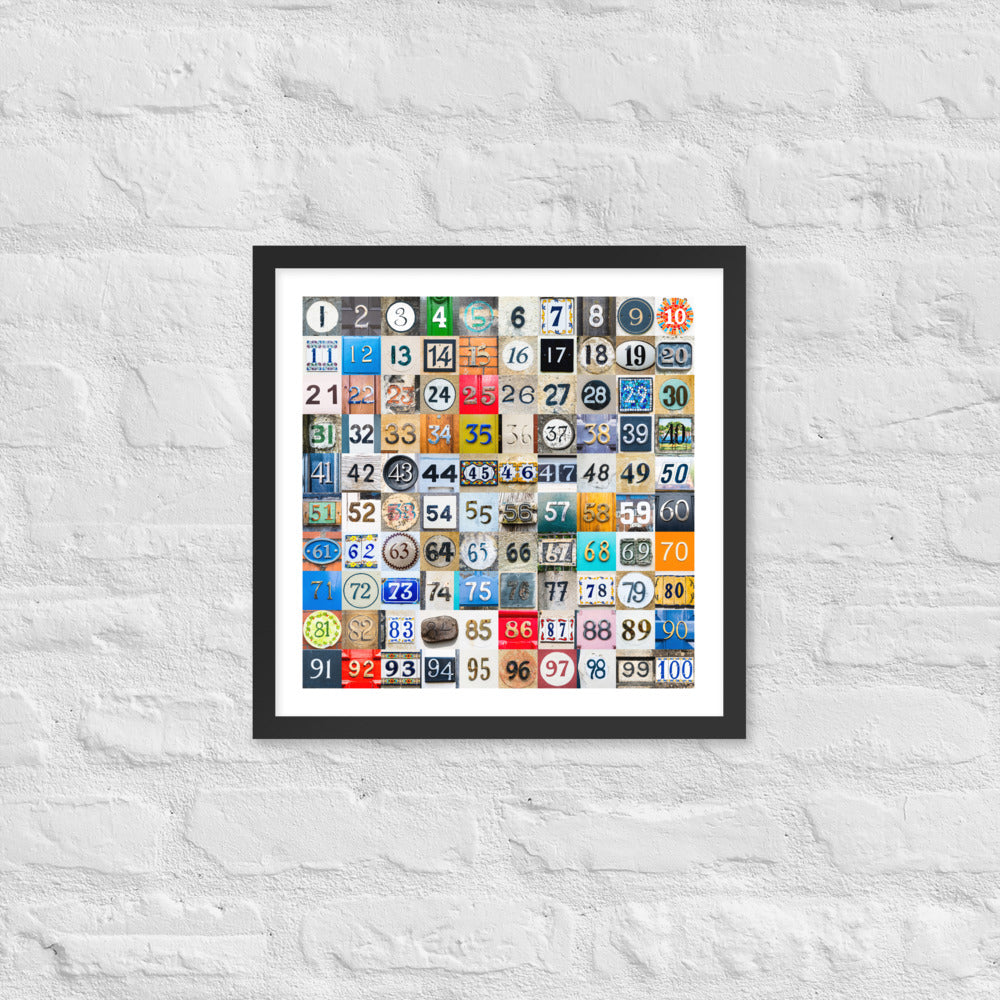 Bristol UK - 1 to 100 - Framed Poster (in)