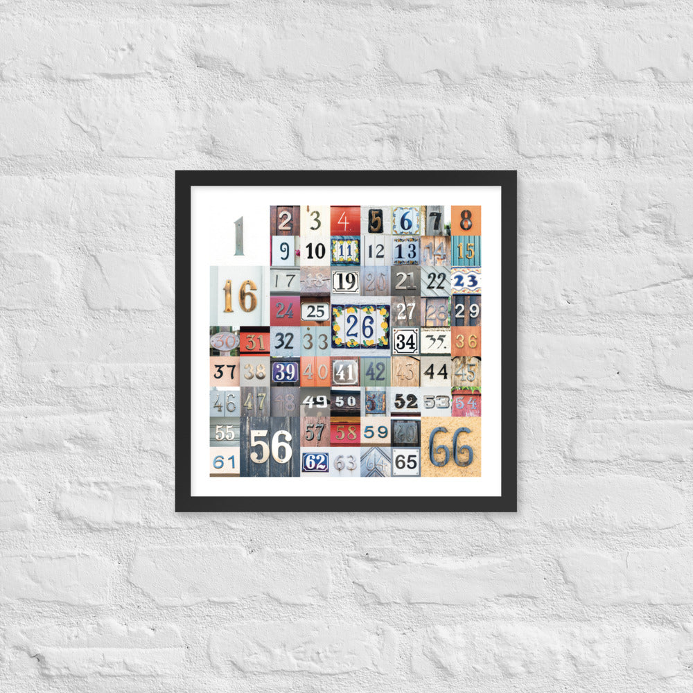 Visby SWE - 1 to 100 (66) - Framed Poster (in)