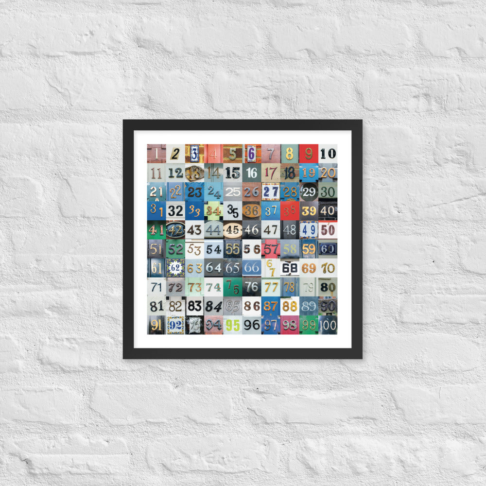 Canterbury UK - 1 to 100 - Framed Poster (in)